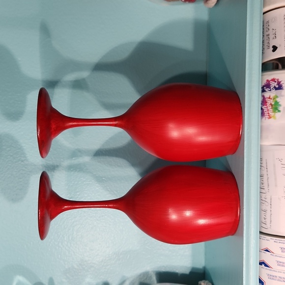 Hand Crafted Valentine's Day Themed Candle Holders 2 Set RED - Picture 4 of 6